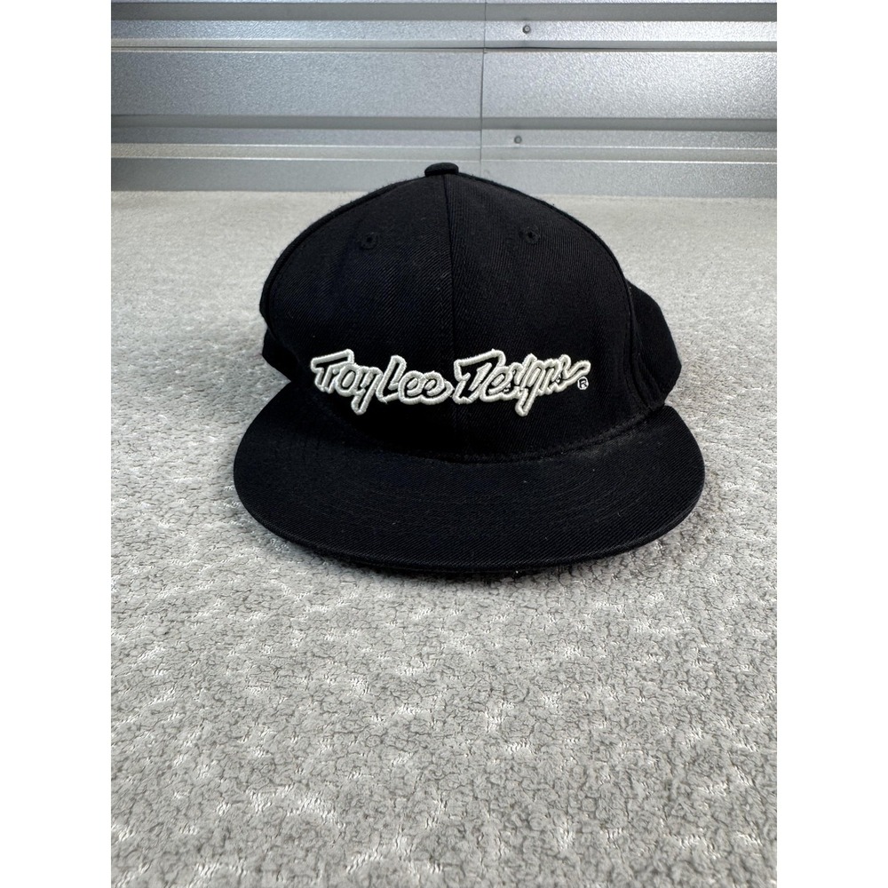 Troy Lee‎ Designs Hat Cap Snap Back Black Embroidered Logo Mens Motocross